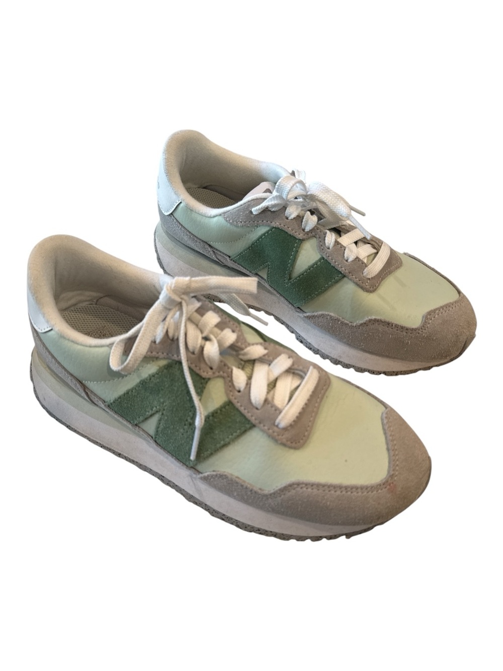New Balance 237 Mint Green Gray Suede Retro Sneakers Size 8